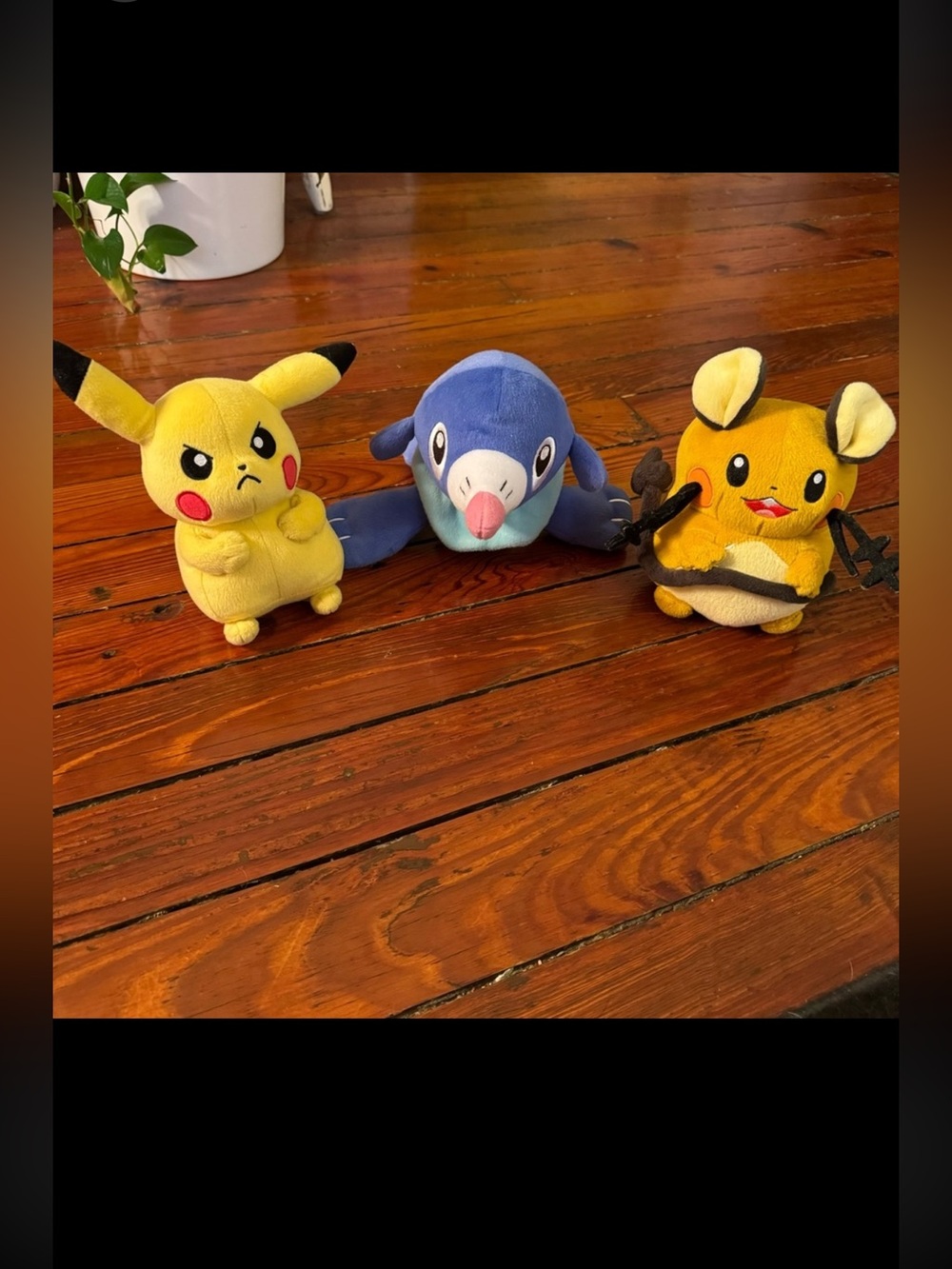 Tomy Pokémon Popplio Angry Mad Pikachu Dedenne Plush Set of 3 Plush Stuffed Anim